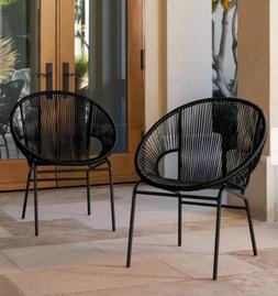 S 2 Round Chair Set Woven Seats Outdoor Dining Sets Furnitur