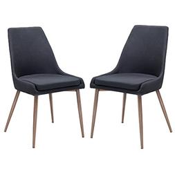 POLY & BARK EM-279-BLK-X2 Ethen Dining Chair, Set of 2, Blac