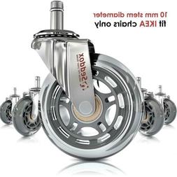 Wheels 10mm Stem - Ikea Diameter, Silver