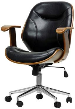 Baxton Studios Rathburn Walnut and Black Modern Office Chair