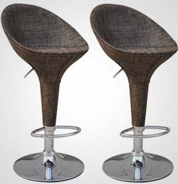 Set Of 2 Garden Pub Seats Swivel