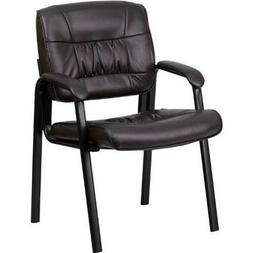 Reception Office Leather Padded Seat Guest Metal Frame