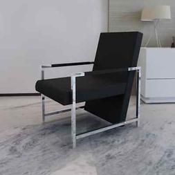With Chrome Feet Artificial Leather Seat Chair Black/white C