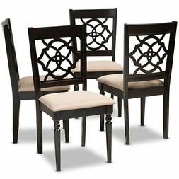 Baxton Studio Renaud Sand Espresso Brown Finished Wood Dinin
