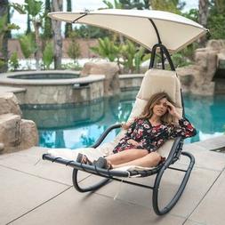 Chaise W/ Cushion Backyard Canopy Shade Uv Resistant