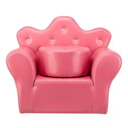 Rose Red Kids Sofa Armrest Princess Children Toddler Couch S