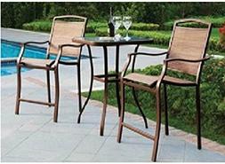 Mainstays Sand Dune 3-Piece High Outdoor Bistro Set, Seats 2