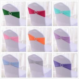 Cover Stretch Sashes Bow Hotel Wedding Banquet Decor 10pcs