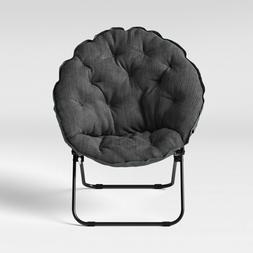Dish Seat Chairs Gray Lounger Accent Portable Folding Bedroo