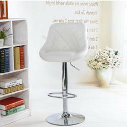 Set of 2 Counter Height PU Leather Bar Stools Adjustable Swi
