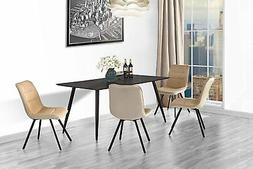 S Fabric Cushion Kitchen Chairs, Metal Legs