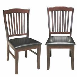 Pu Leather Upholstered Seat Slat Back Armless Kitchen
