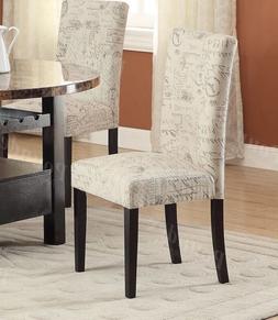 Upholstery French Script Micro Suede Print High Back