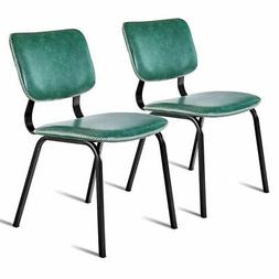 S Pu Leather W/ Metal Legs Dining Room Furniture Green