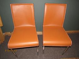S Cognac Leather W/polished St/steel Legs-new