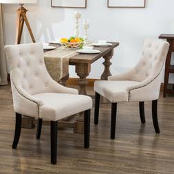 S Elegant Button Tufted Beige Pattern Dining Room