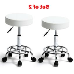 Set of 2 Hydraulic Adjustable Rolling Swivel Stool Tattoo Fa
