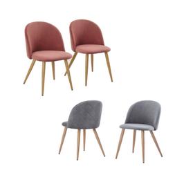 S Wood Legs Leisure Chairs Pink/gray