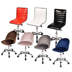 Mid Back Armless Rolling Adjustable Swivel Computer Desk Tas