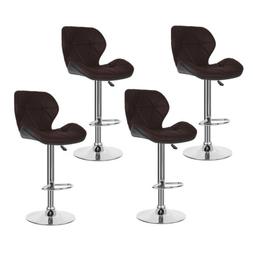 Kitchen Pub Leather Breakfast Seat Swivel Brown