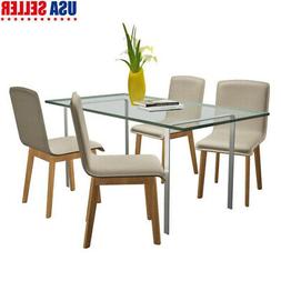 S Fabric Oak Dining Chair Indoor Diner Furniture New
