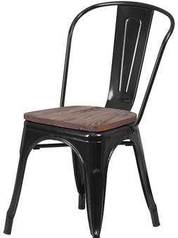S With Wood Seat Modern Rustic Bistro Style