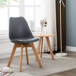 Upholstered Leather Mid-century Modern Design Wood Legs