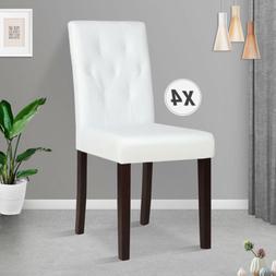 S Leather Kitchen Dinette Room Tufted Backrest Ivory