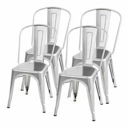Stackable Bistro Cafe Chic Metal Silver