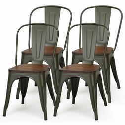 Wood Seat Stackable Bistro Cafe New