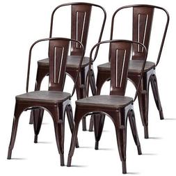 Wood Seat Stackable Bistro Cafe New