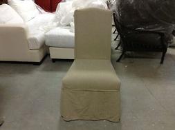 Frontgate SLIPCOVER Rumor Stone Avalon Slipcovered Dining Ta