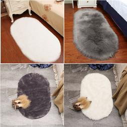 Cover Artificial Sheepskin Wool Warm Hairy Carpet Seat Mats 