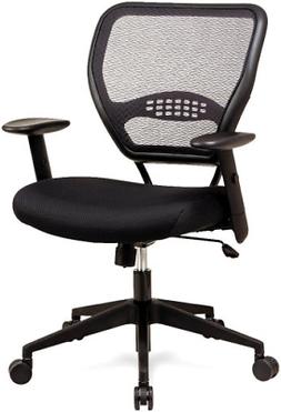 SPACE  Air Grid Mid-Back Swivel Chair, Black, 20-1/2 x 19-1/