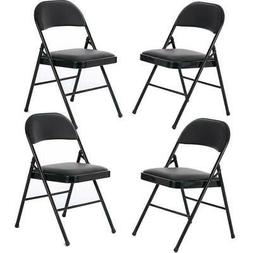Black Soft Padded Seat Compact Steel Back Strong