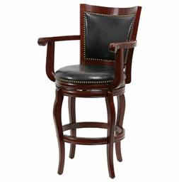 Swivel Bar Stool with Arms Pub Contemporary Memory Turn Uppe