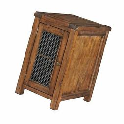 Side End Table, Medium Brown