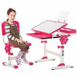 Set With Drawer For Kids Children's Study Desk Height Adjust