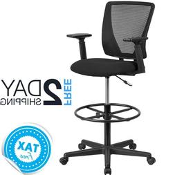 Office Counter Height Hight Desk With Arms Wheels Back Suppo