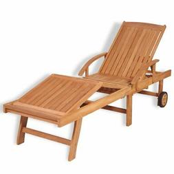 vidaXL Teak Wood Sunlounger Outdoor Garden Patio Daybed Recl