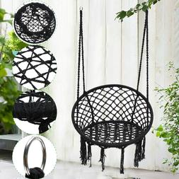 Hanging Woven Cotton Rope Swing Outdoor Garden