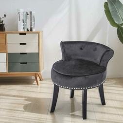 Velvet Black Legs Bedroom Ottoman Retro Furniture