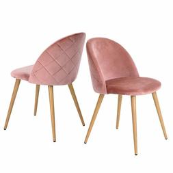 S For Living Room,mid-back Support Pink Chairs, Set Of 2