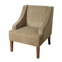 HomePop K6499-B117 Swoop Arm Accent Chair, Medium, Tan