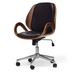 Baxton Studios Watson Walnut and Black Modern Office Chair