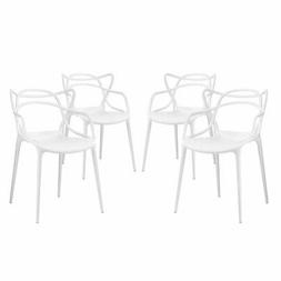 White Entangled Dining Set Set of 4