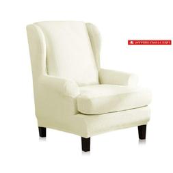 Cover Slipcover 2-piece Stretch Wing Chair Cover Armchair
