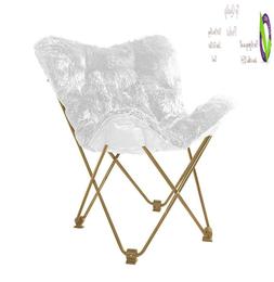 Urban Shop Wk657560 Mongolian Butterfly Chair, White