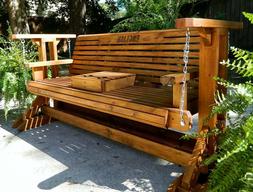 Handmade Wood 4ft 5ft 6ft Glider Swing, Porch Swing, Convers