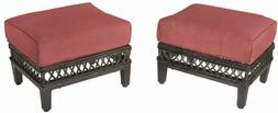 Woodbury Patio Ottoman With Chili Cushion 2 Pack Outdoor Fur